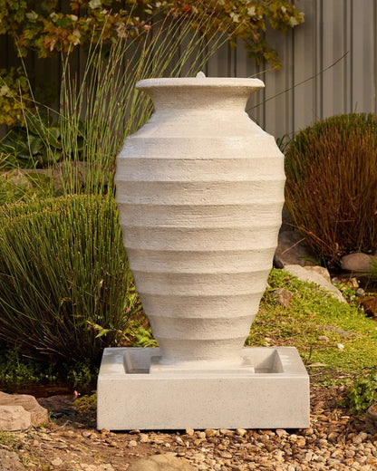 Onde Urn Sand Water Fountain with Base Reservoir