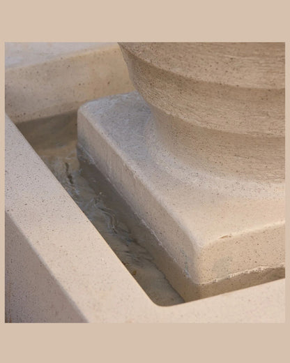 Onde Urn Sand Water Fountain with Base Reservoir