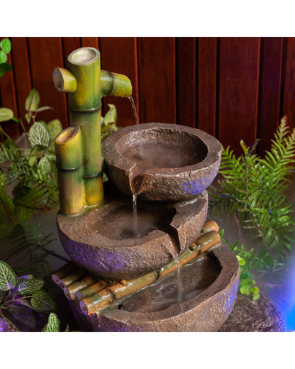 Bamboo 3 Tier Bowls Water Feature 47cm