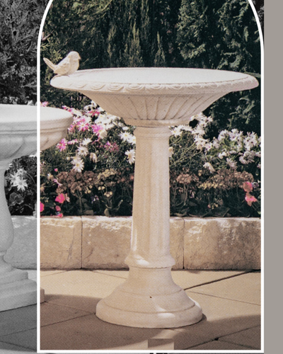 Poesia - Concrete Limestone Garden Bird Bath 84cm