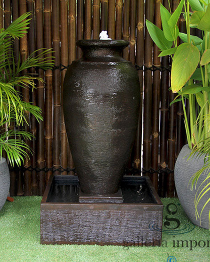 Strait - Balinese Concrete Amphora Pot Water Feature 120cm