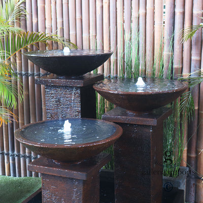 Clarity - Balinese Concrete 3 Tower Pond Water Feature 122cm