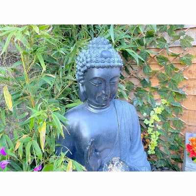 Divine Calm -  Buddha Garden Water Feature with Glowing Orb