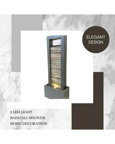 Rain Curtain Shower Modern Wall LED Light Water Feature 122cm