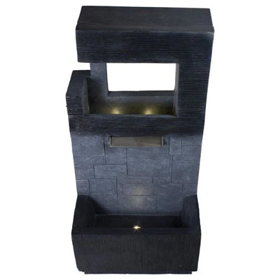 Modern Rectangular LED Lit Spout Wall Water Feature
