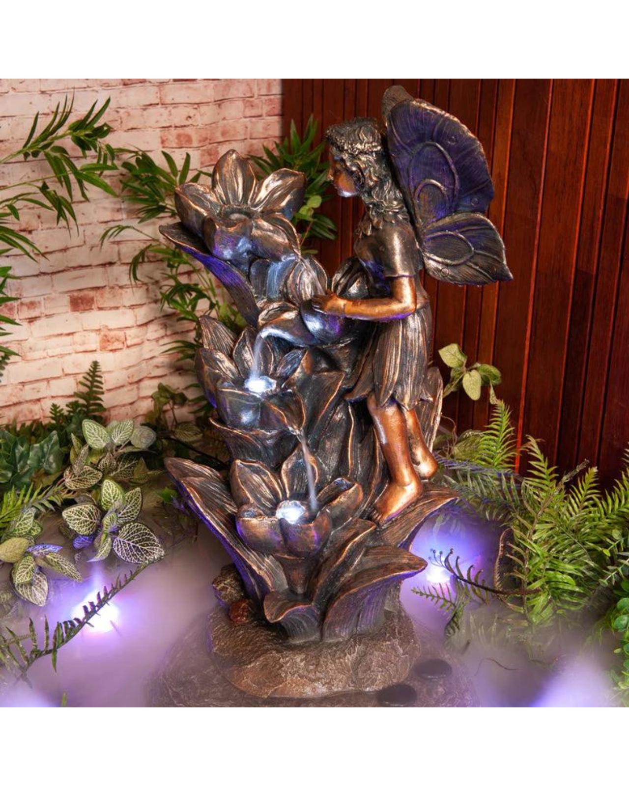 Fairy with Flower LED Light Water Feature 71cm