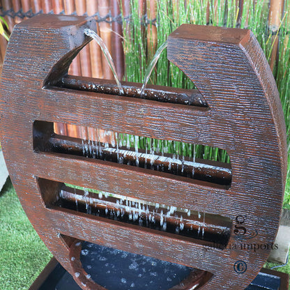 Seep - Balinese Concrete Harp Cascade Water Feature 120cm