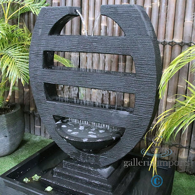 Seep - Balinese Concrete Harp Cascade Water Feature 120cm