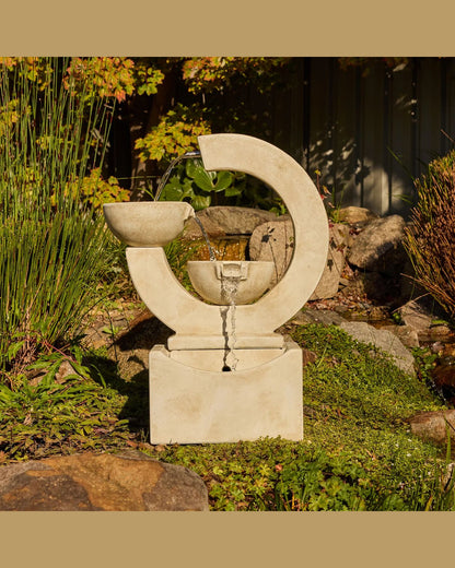 Crescent - Modern Circular Tiered Bowls Water Fountain