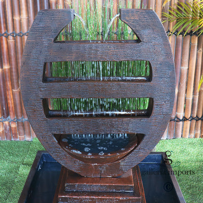 Seep - Balinese Concrete Harp Cascade Water Feature 120cm