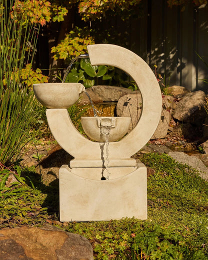 Crescent - Modern Circular Tiered Bowls Water Fountain