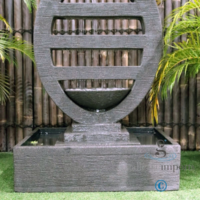 Seep - Balinese Concrete Harp Cascade Water Feature 120cm