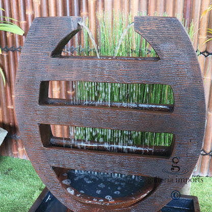 Seep - Balinese Concrete Harp Cascade Water Feature 120cm