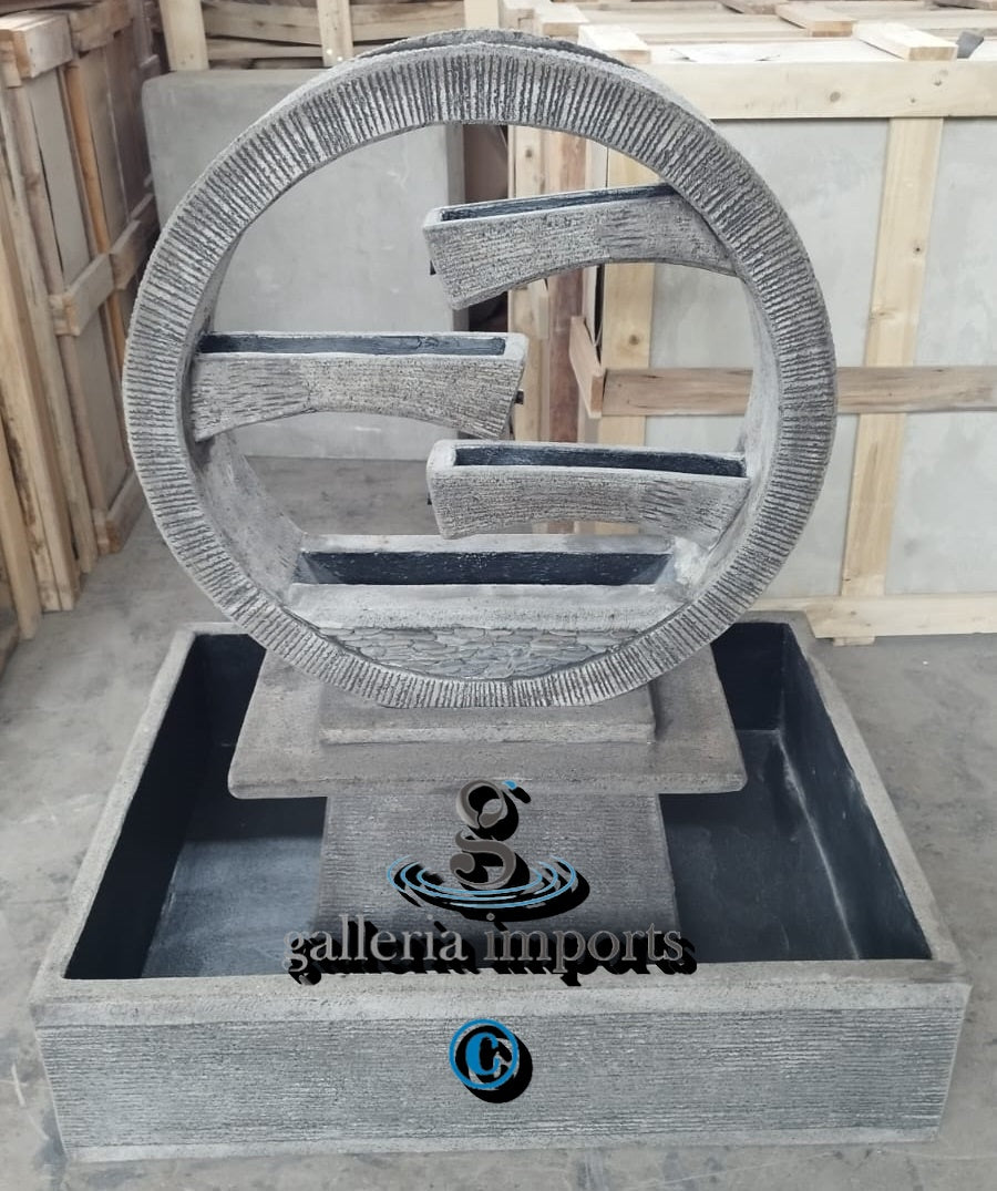 Peace - Balinese Concrete Wagon Wheel Sphere Water Feature