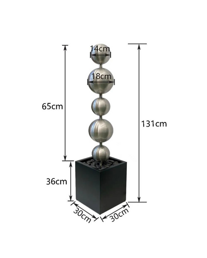 Cove - Stainless Steel Sphere Balls Lighting Water Feature