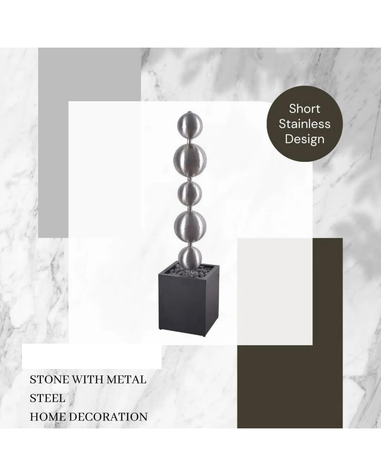 Cove - Stainless Steel Sphere Balls Lighting Water Feature