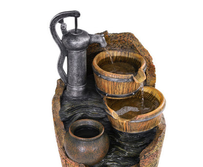 Levee - Solar Hand Pump Pots Water Feature