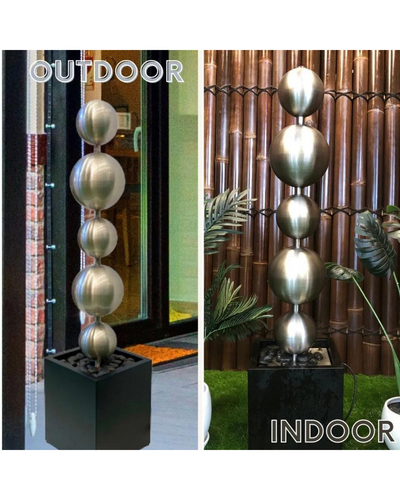 Cove - Stainless Steel Sphere Balls Lighting Water Feature