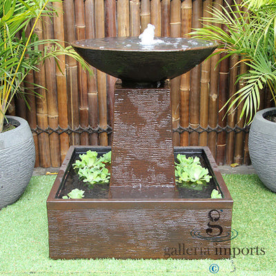 Umbul - Balinese Concrete Aquarius Tower Bowl Water Feature