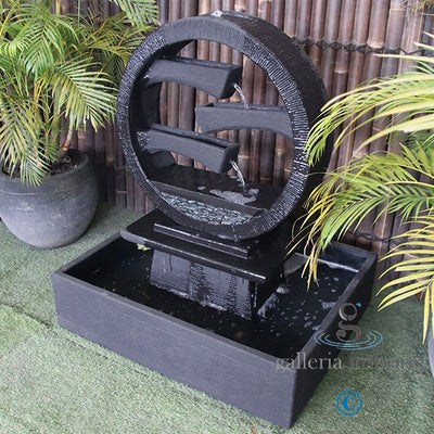 Peace - Balinese Concrete Wagon Wheel Sphere Water Feature