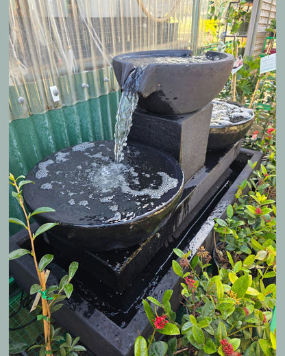 Reverie - Bowls Sandstone Outdoor Water Feature Fountain 92cm