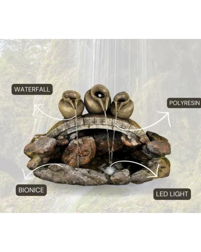 AquaSpire- 3 Pots Lighting Waterfalls Water Feature