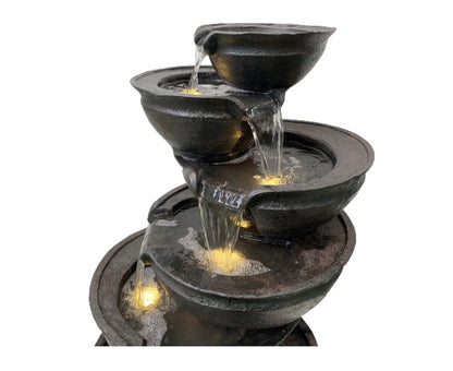 Purl- Cascading Lighting 6 Bowls Waterfalls Water Feature