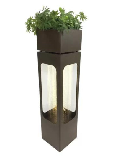 Brooklet - Steel Rain Curtain LED Light Wall Water Feature