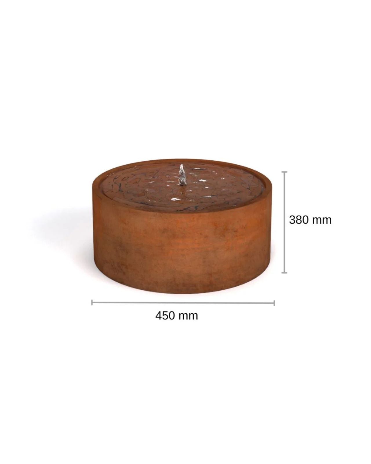 Corten Steel Round Rustic Bubbling Bowl Water Feature
