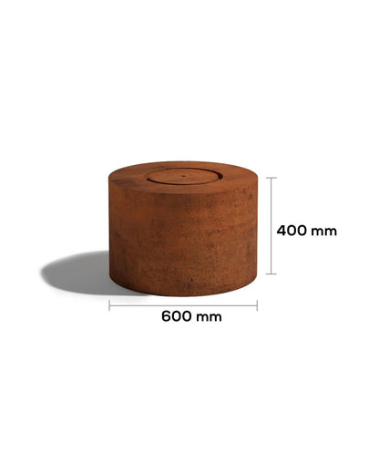 Corten Steel Round Rustic Bubbling Bowl Water Feature