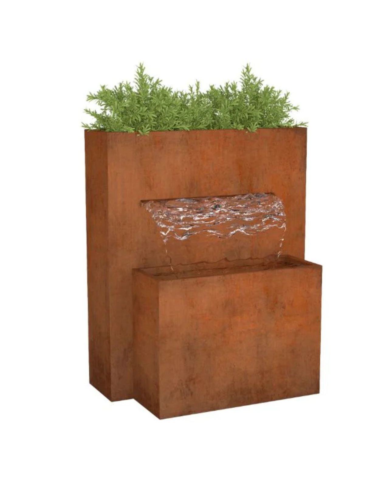 Corten Steel Rustic Spout Wall Water Feature w/ Reservoir