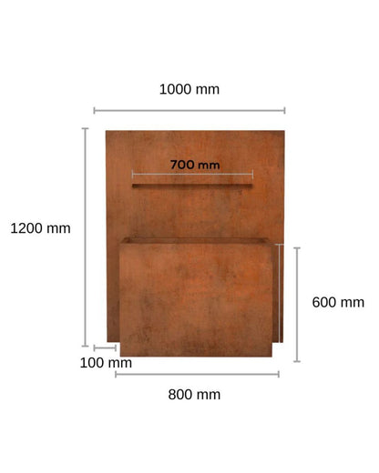 Corten Steel Rustic Spout Wall Water Feature w/ Reservoir