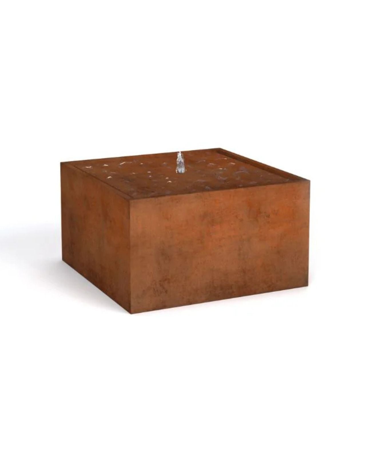 Corten Steel Rustic Square Bubbling Cube Water Feature