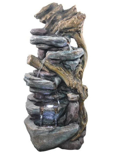 Rockrush - Rocks & Wooden Logs LED Light Water Feature