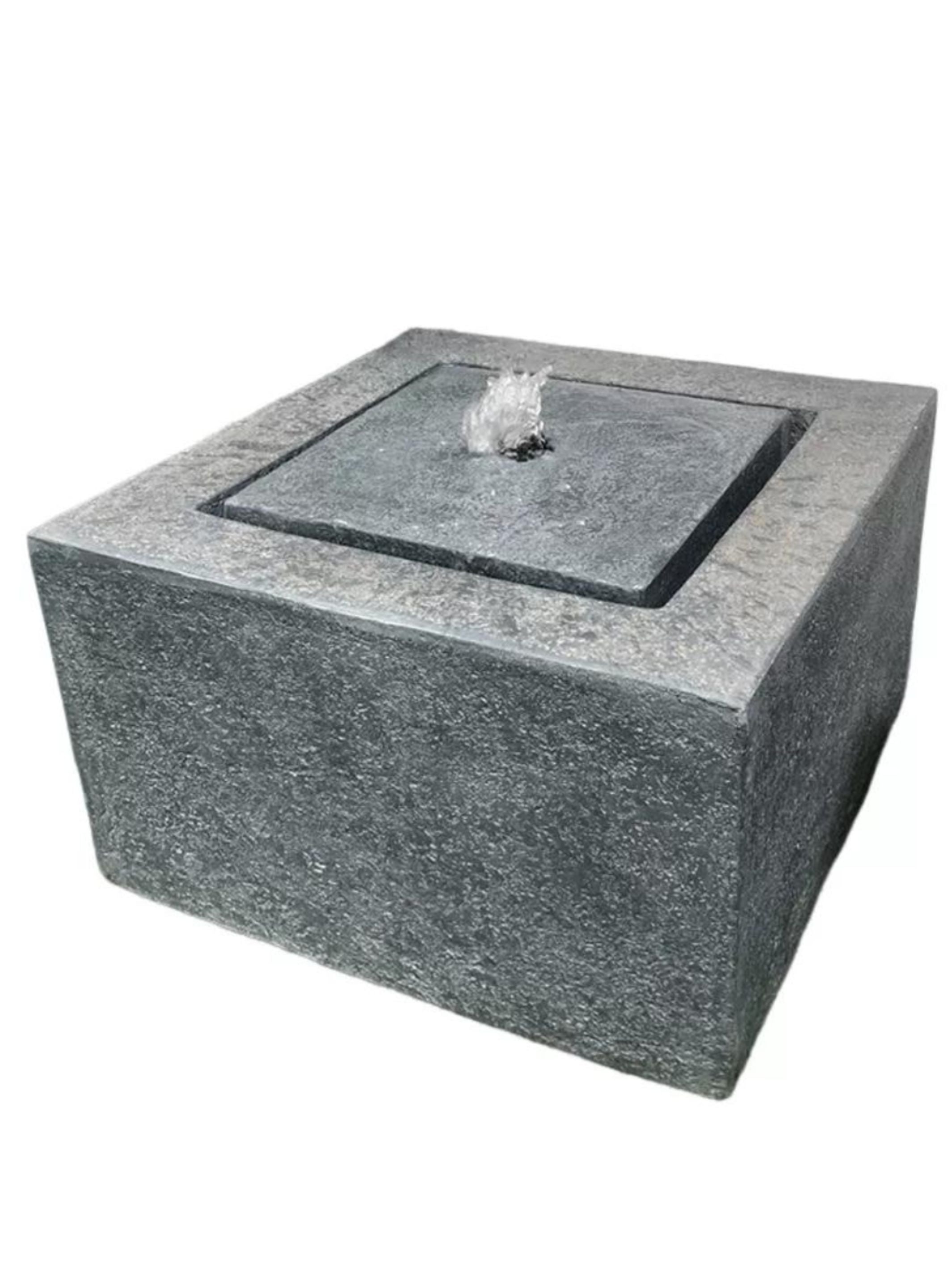 Water Feature Elixir Elixir - Modern Square Bubbler Wall LED Light Water Feature – Water ...