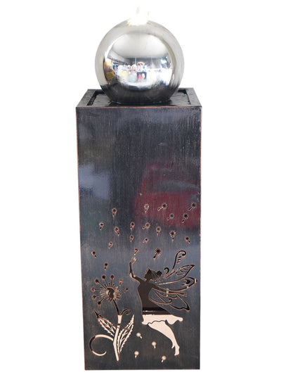 Fairy on Tower with Sphere LED Light Water Feature 77cm