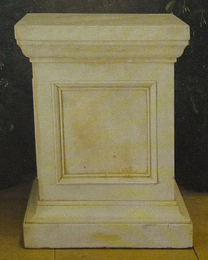 Concrete pedestal with decorative panel for water features and fountains