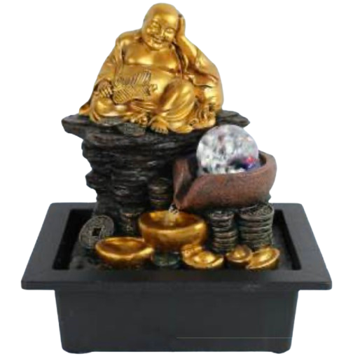 Golden Buddha Tabletop Water Feature