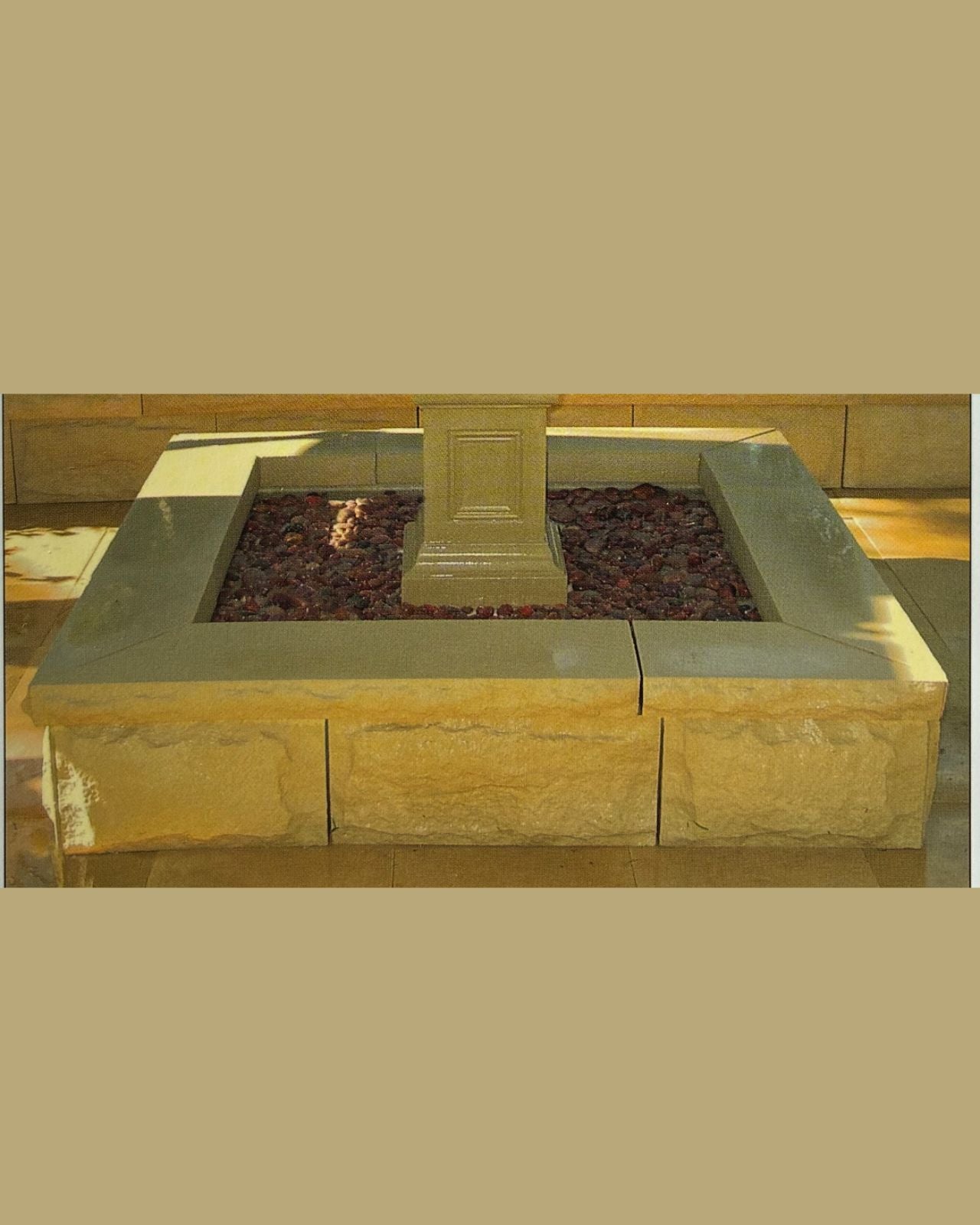 Concrete Pond for Water Features on a beige background