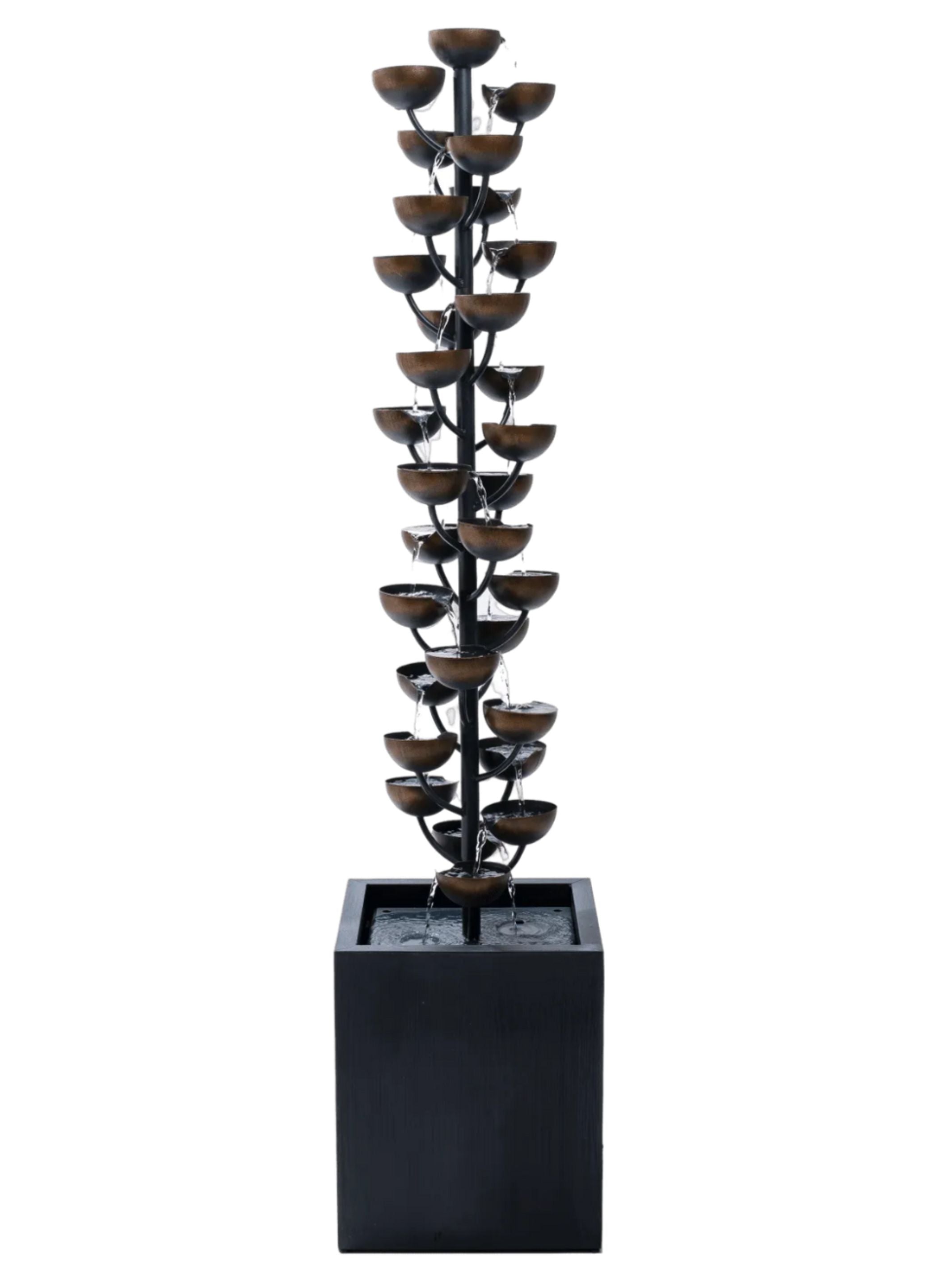 Modular Abstract Water Feature LuxFlow - Cascading Bowls Abstract Water Feature – Water Features Adore