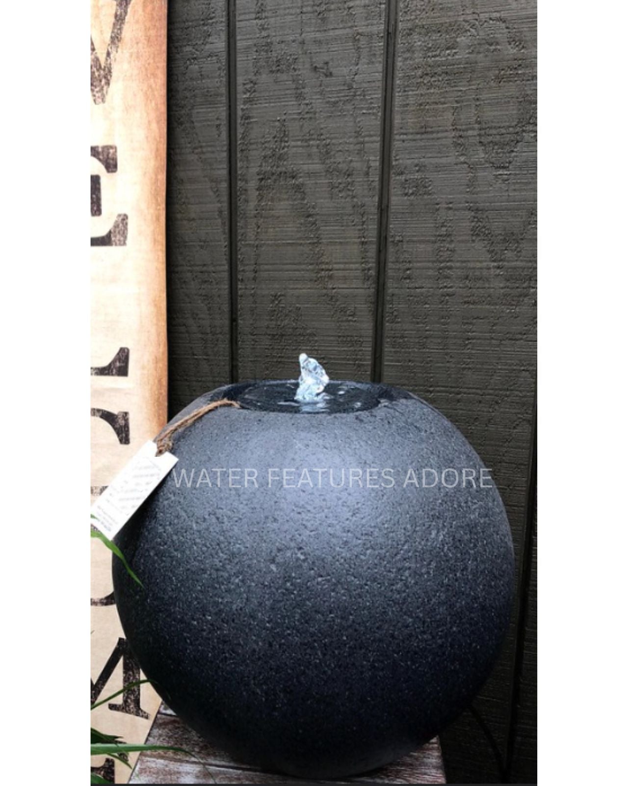 Modern Sphere Stone-Finish LED Light Water Feature Kept Indoor