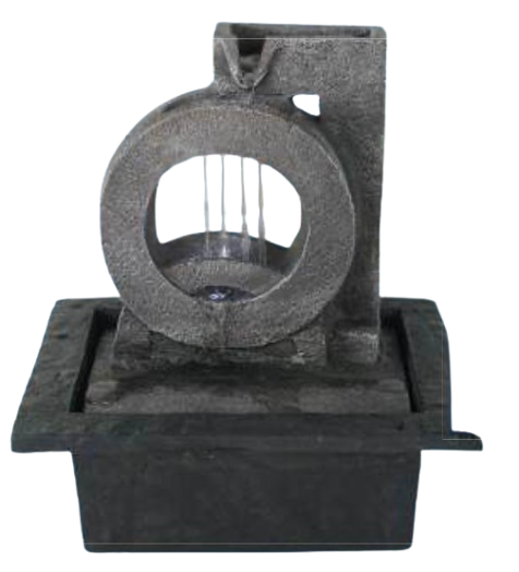 A Modern Ring String Tabletop Water Feature fountain.