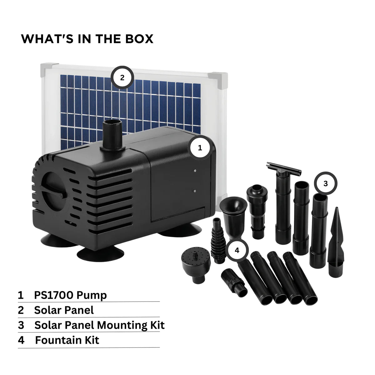 PondMAX PS1700 Solar Water Feature & Pond Pump 1700LPH 18V