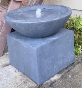 Modern Raised Bowl on Plinth LED Light Water Feature