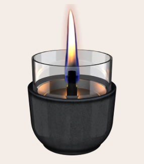Tenderflame Violet 8 Reactive Glaze Black Tabletop Fireplace