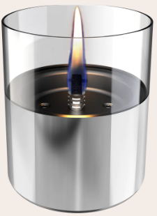Tenderflame Lilly 10 Silver Glass Tabletop Fireplace