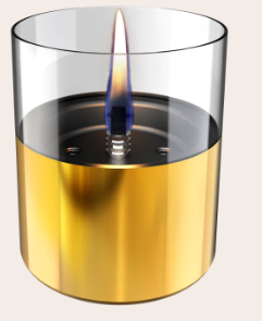 Tenderflame Lilly 10 Gold Glass Tabletop Fireplace