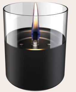 Tenderflame Lilly 10 Black Glass Tabletop Fireplace