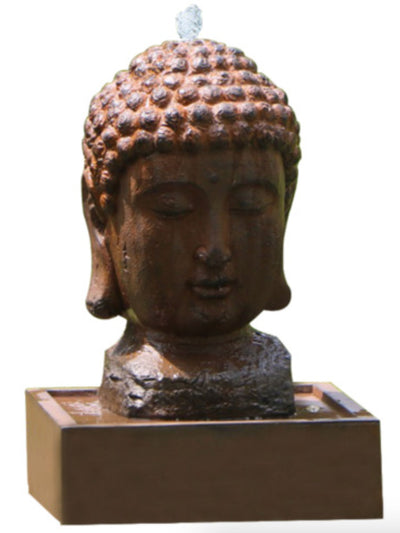 Serenade - Buddha Head LED Light Water Feature with Pond Base