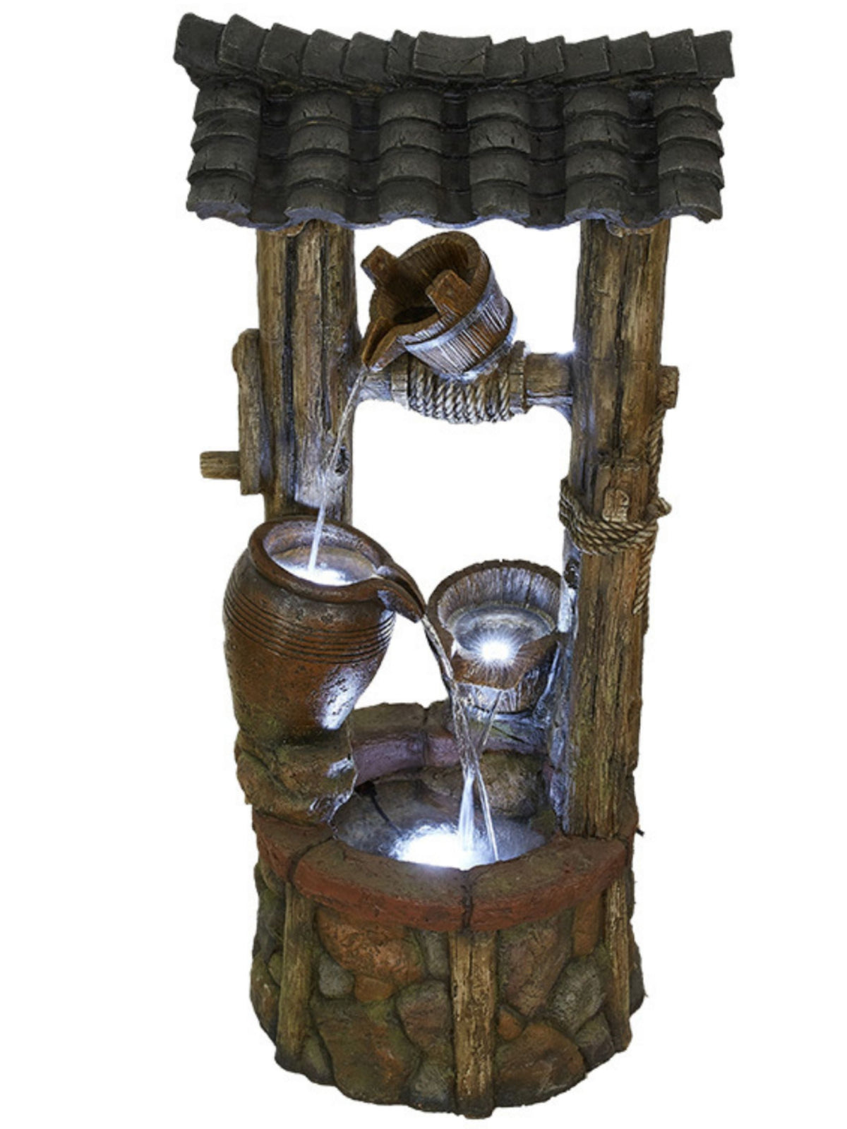 Wishing Well LED Light Water Feature 122cm – Water Features Adore